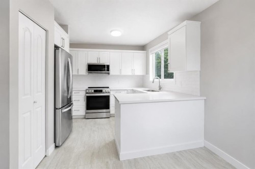 115 Abingdon Crescent Ne, Calgary, AB - Indoor Photo Showing Kitchen With Stainless Steel Kitchen