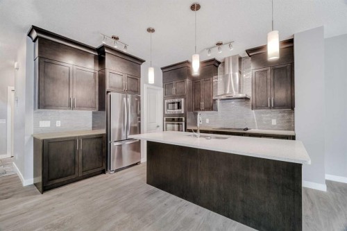 22 Sage Bluff Heights Nw, Calgary, AB - Indoor Photo Showing Kitchen With Upgraded Kitchen