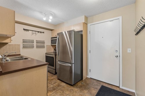 1305-8 Bridlecrest Drive Sw, Calgary, AB - Indoor Photo Showing Kitchen With Double Sink