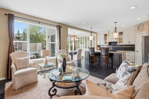 160 Brightoncrest Manor Se, Calgary, AB - Indoor Photo Showing Living Room