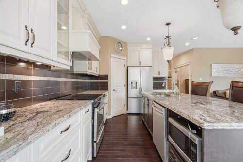 160 Brightoncrest Manor Se, Calgary, AB - Indoor Photo Showing Kitchen With Upgraded Kitchen