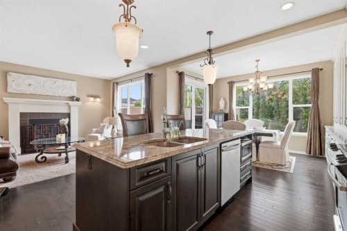 160 Brightoncrest Manor Se, Calgary, AB - Indoor Photo Showing Kitchen With Double Sink