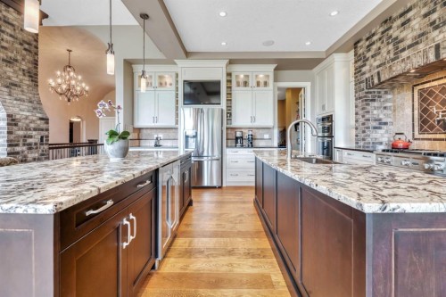 16 Heaver Gate, Rural Foothills County, AB - Indoor Photo Showing Kitchen With Upgraded Kitchen