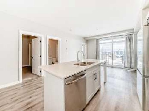 110-30 Sage Hill Walk Nw, Calgary, AB - Indoor Photo Showing Kitchen With Stainless Steel Kitchen With Double Sink