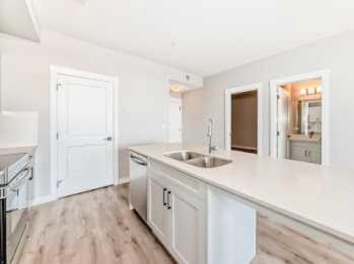 110-30 Sage Hill Walk Nw, Calgary, AB - Indoor Photo Showing Kitchen With Double Sink