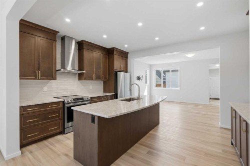 199 Carringham Road Nw, Calgary, AB - Indoor Photo Showing Kitchen With Stainless Steel Kitchen With Upgraded Kitchen