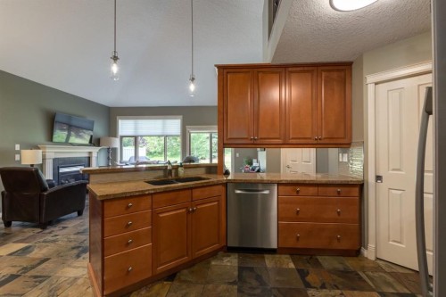 218 Springbank Villas Sw, Calgary, AB - Indoor Photo Showing Kitchen With Double Sink