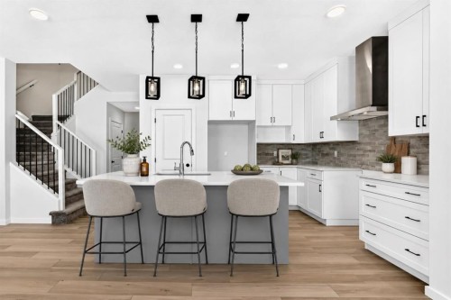 135 Mallard Heath Se, Calgary, AB - Indoor Photo Showing Kitchen With Upgraded Kitchen