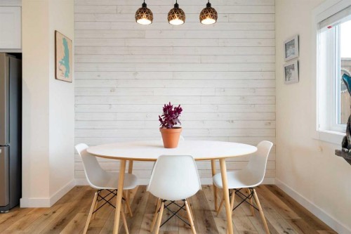 49 River Heights Drive, Cochrane, AB - Indoor Photo Showing Dining Room