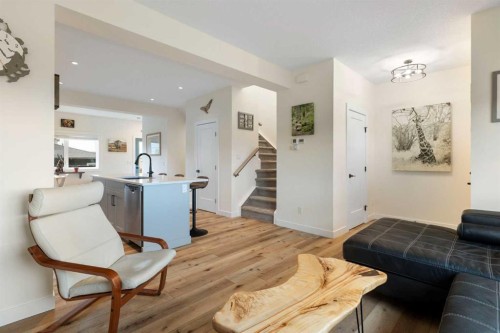 49 River Heights Drive, Cochrane, AB - Indoor Photo Showing Living Room