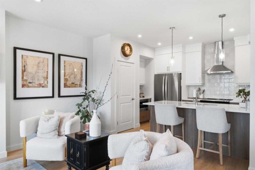 31 Seton Row Se, Calgary, AB - Indoor Photo Showing Kitchen With Stainless Steel Kitchen With Upgraded Kitchen