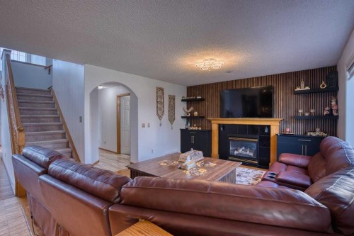 28 Coral Springs Close Ne, Calgary, AB - Indoor Photo Showing Living Room With Fireplace