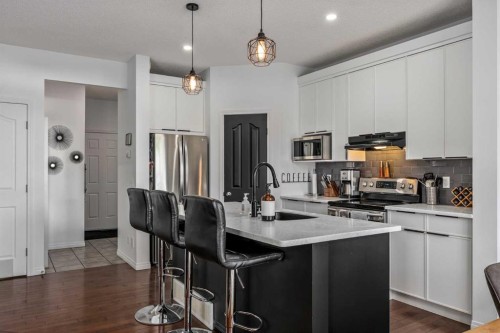 5 Copperpond Link Se, Calgary, AB - Indoor Photo Showing Kitchen With Upgraded Kitchen