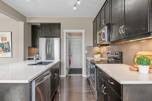 4728 Elgin Avenue Se, Calgary, AB - Indoor Photo Showing Kitchen With Stainless Steel Kitchen With Upgraded Kitchen