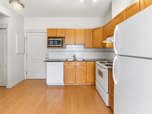 317-333 Riverfront Avenue Se, Calgary, AB - Indoor Photo Showing Kitchen With Double Sink