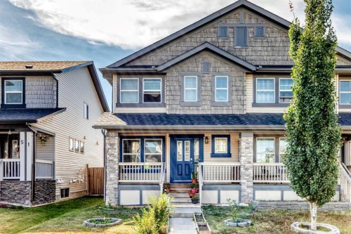 55 Skyview Ranch Lane Ne, Calgary, AB - Outdoor With Deck Patio Veranda With Facade
