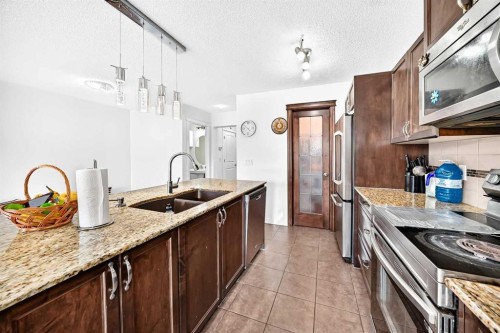 55 Skyview Ranch Lane Ne, Calgary, AB - Indoor Photo Showing Kitchen With Double Sink