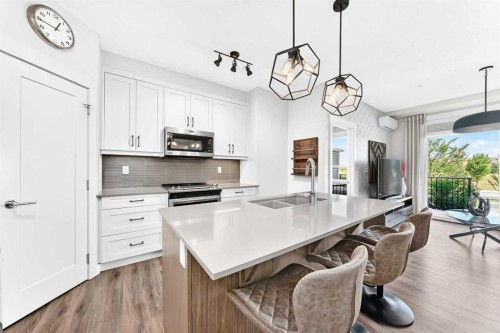 120-10 Walgrove Se, Calgary, AB - Indoor Photo Showing Kitchen With Double Sink
