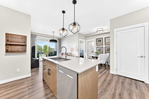 120-10 Walgrove Se, Calgary, AB - Indoor Photo Showing Kitchen With Double Sink