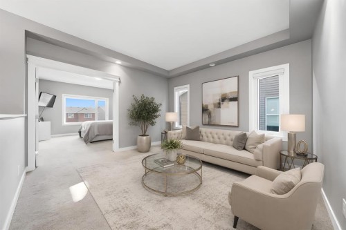 2632 Ravenslea Gardens Se, Airdrie, AB - Indoor Photo Showing Living Room
