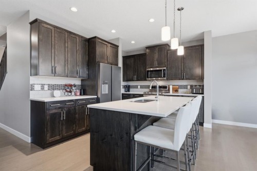 2632 Ravenslea Gardens Se, Airdrie, AB - Indoor Photo Showing Kitchen With Upgraded Kitchen