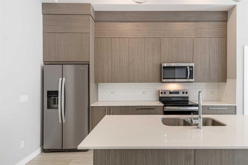 3122-60 Skyview Ranch Road Ne, Calgary, AB - Indoor Photo Showing Kitchen With Double Sink With Upgraded Kitchen