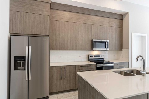 3122-60 Skyview Ranch Road Ne, Calgary, AB - Indoor Photo Showing Kitchen With Double Sink With Upgraded Kitchen