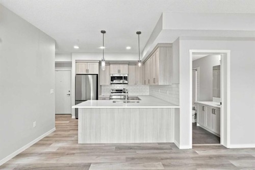 2306-33 Carringham Gate Nw, Calgary, AB - Indoor Photo Showing Kitchen With Stainless Steel Kitchen With Upgraded Kitchen