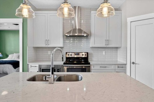 310-10 Walgrove Se, Calgary, AB - Indoor Photo Showing Kitchen With Double Sink With Upgraded Kitchen
