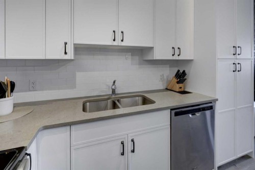 214 Livingston Common Ne, Calgary, AB - Indoor Photo Showing Kitchen With Double Sink