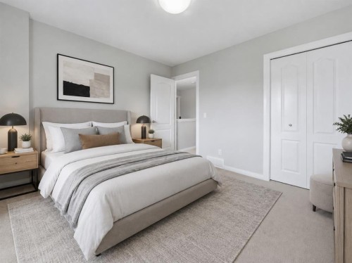 38 Silverado Skies Crescent Sw, Calgary, AB - Indoor Photo Showing Bedroom