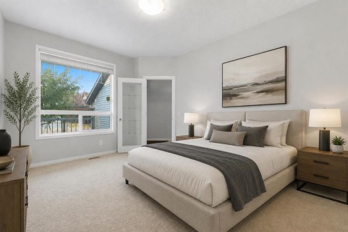 38 Silverado Skies Crescent Sw, Calgary, AB - Indoor Photo Showing Bedroom