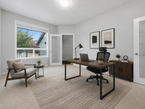 38 Silverado Skies Crescent Sw, Calgary, AB - Indoor Photo Showing Office