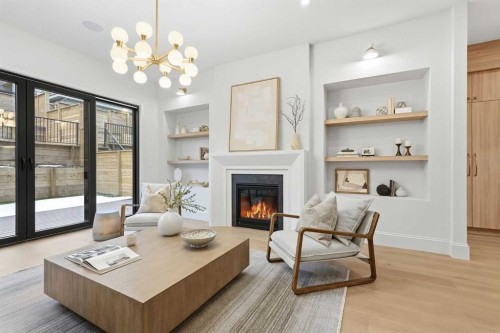 2009 28 Avenue Sw, Calgary, AB - Indoor Photo Showing Living Room With Fireplace