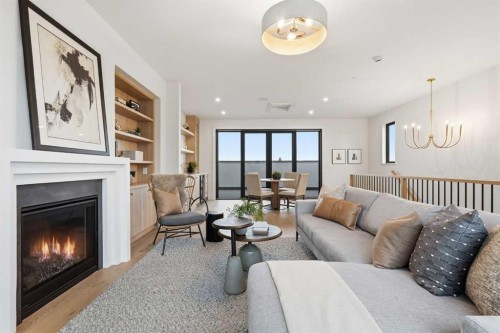 2009 28 Avenue Sw, Calgary, AB - Indoor Photo Showing Living Room With Fireplace