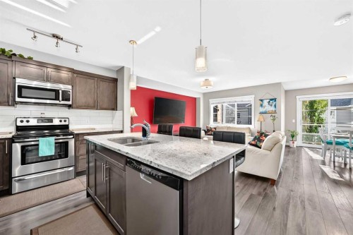 551 Redstone View Ne View Ne, Calgary, AB - Indoor Photo Showing Kitchen With Double Sink