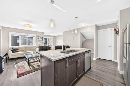 551 Redstone View Ne View Ne, Calgary, AB - Indoor Photo Showing Kitchen With Double Sink