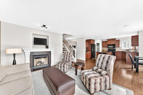 127 Royal Birch Way Nw, Calgary, AB - Indoor Photo Showing Living Room With Fireplace