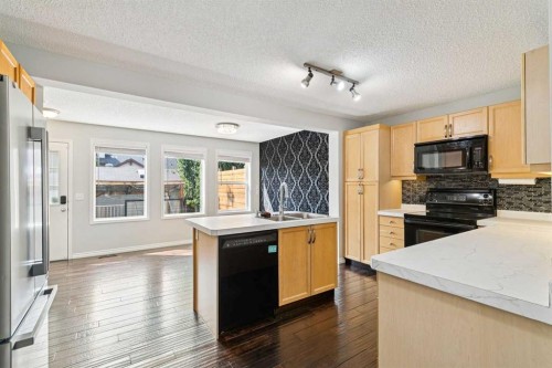 208 Everridge Way Sw, Calgary, AB - Indoor Photo Showing Kitchen With Double Sink