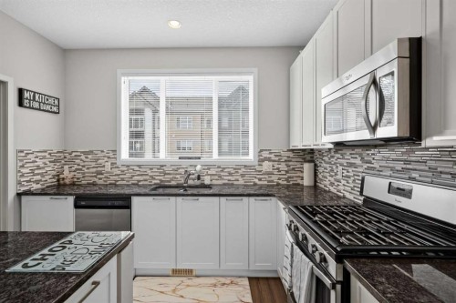 202 Copperpond Row Se, Calgary, AB - Indoor Photo Showing Kitchen With Upgraded Kitchen