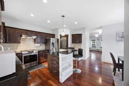 336 Silverado Drive Sw, Calgary, AB - Indoor Photo Showing Kitchen With Stainless Steel Kitchen With Upgraded Kitchen