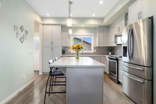 719 Mahogany Boulevard Se, Calgary, AB - Indoor Photo Showing Kitchen With Stainless Steel Kitchen With Upgraded Kitchen