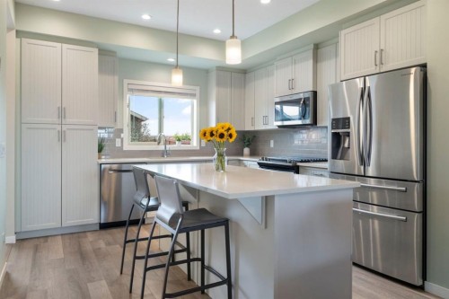 719 Mahogany Boulevard Se, Calgary, AB - Indoor Photo Showing Kitchen With Stainless Steel Kitchen With Upgraded Kitchen