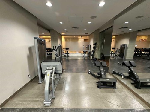 1615-222 Riverfront Avenue Sw, Calgary, AB - Indoor Photo Showing Gym Room