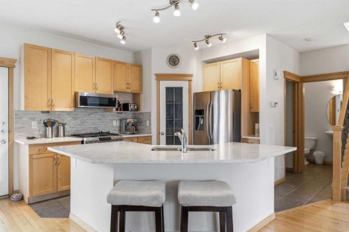 54 Rockyledge Rise Nw, Calgary, AB - Indoor Photo Showing Kitchen With Stainless Steel Kitchen With Upgraded Kitchen