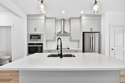 125 Herron Mews Ne, Calgary, AB - Indoor Photo Showing Kitchen With Stainless Steel Kitchen With Upgraded Kitchen