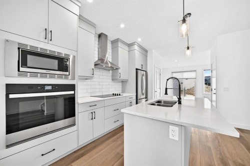 125 Herron Mews Ne, Calgary, AB - Indoor Photo Showing Kitchen With Double Sink With Upgraded Kitchen