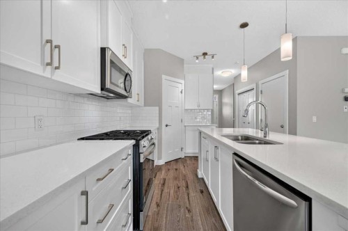 97 Seton Manor Se, Calgary, AB - Indoor Photo Showing Kitchen With Double Sink With Upgraded Kitchen