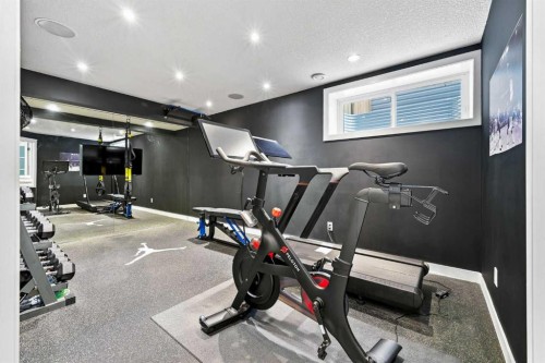 4 Silverado Saddle Court Sw, Calgary, AB - Indoor Photo Showing Gym Room
