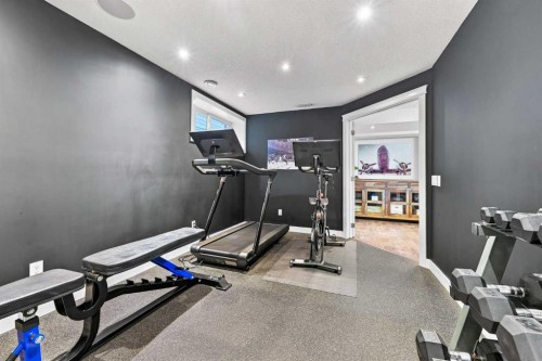 4 Silverado Saddle Court Sw, Calgary, AB - Indoor Photo Showing Gym Room